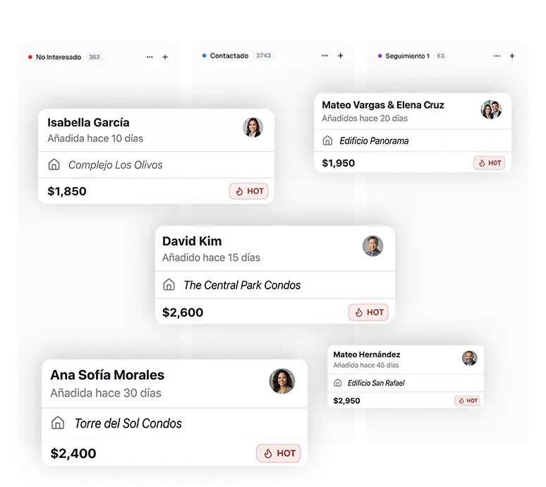 Seguimiento de leads inmobiliarios con contexto completo